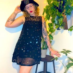 Sequin Sheet Babydoll Dress
